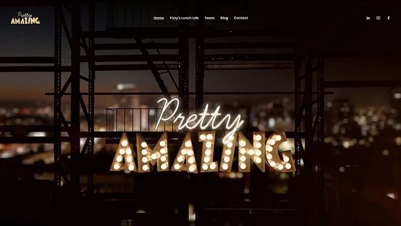 Pretty Amazing Productions homepage